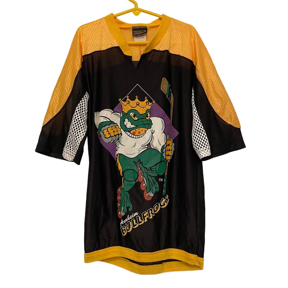 Vintage 90s Starting Line Anaheim Bullfrogs Roller Hockey Jersey Youth Small